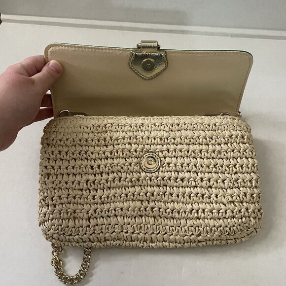 Lilly Pulitzer Botanical Green In A Flutter Straw Crossbody Clutch Purse NWOT - Picture 8 of 10